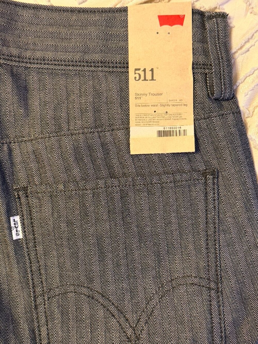 Levi's 511 Skinny Trouser - Herringbone - 31 x 32 New with tags